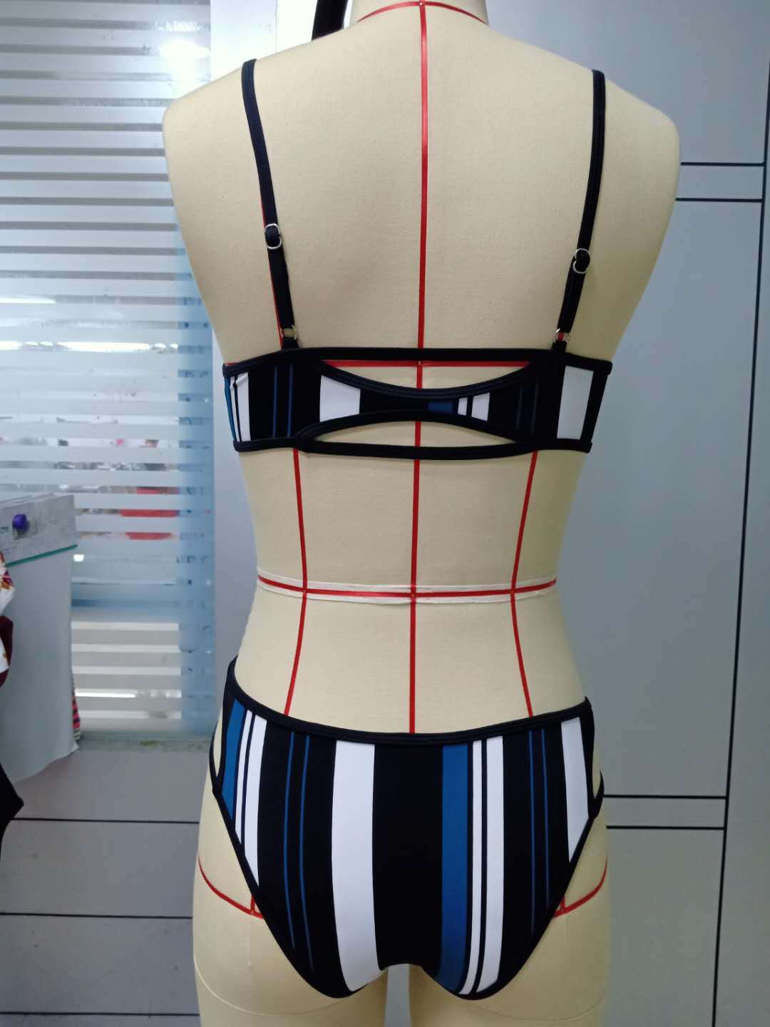 European And American Vertical Striped Bikini